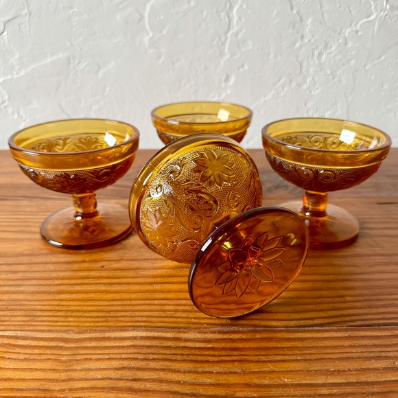 Indiana Glass Other - Tiara Sandwich Amber Low Sherbet Glasses – Set of 4